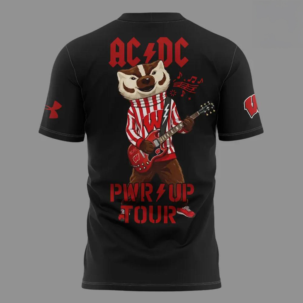 ACDC x Wisconsin Badgers Power Up Tour 2026 TShirt New Ver - Image 3