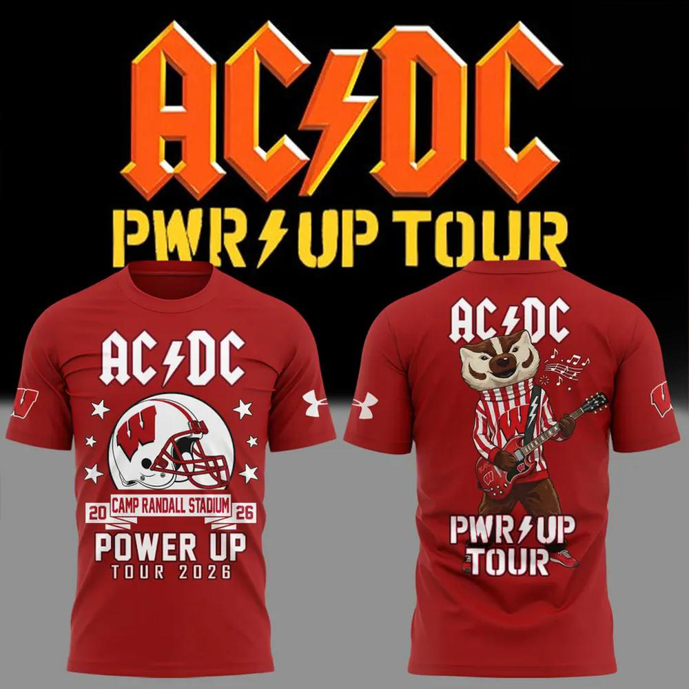 ACDC x Wisconsin Badgers Power Up Tour 2026 TShirt