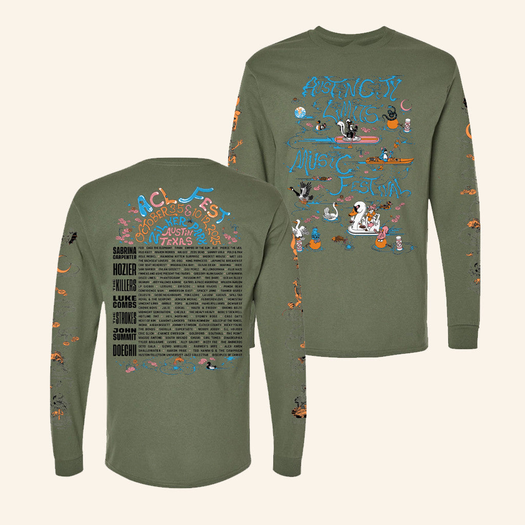 ACL Festival Merch Poster Lineup Long Sleeve Shirt Music Lover Gifts For Him