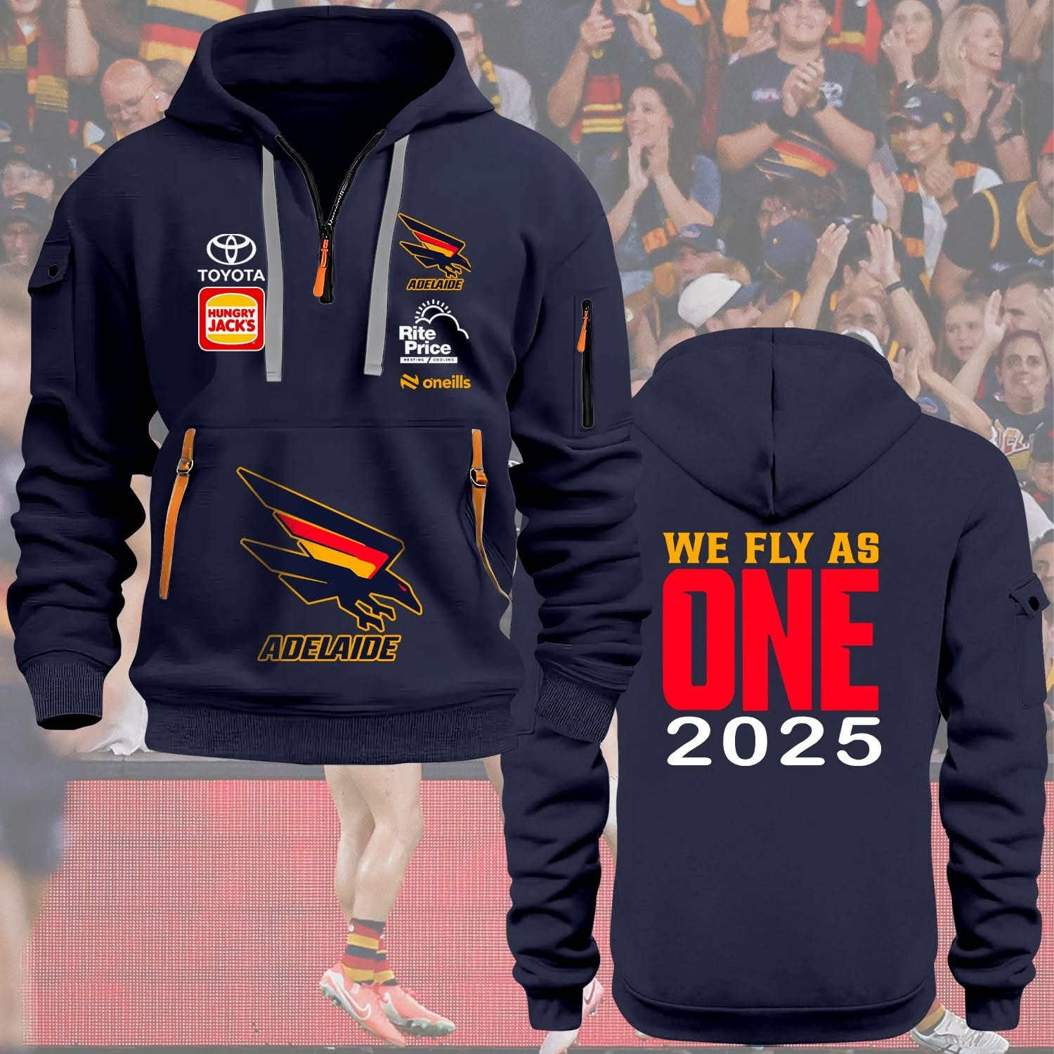 Pull à Capuche Adelaide Crows AFL - Taille M - O'Neills - Bleu - Occasion