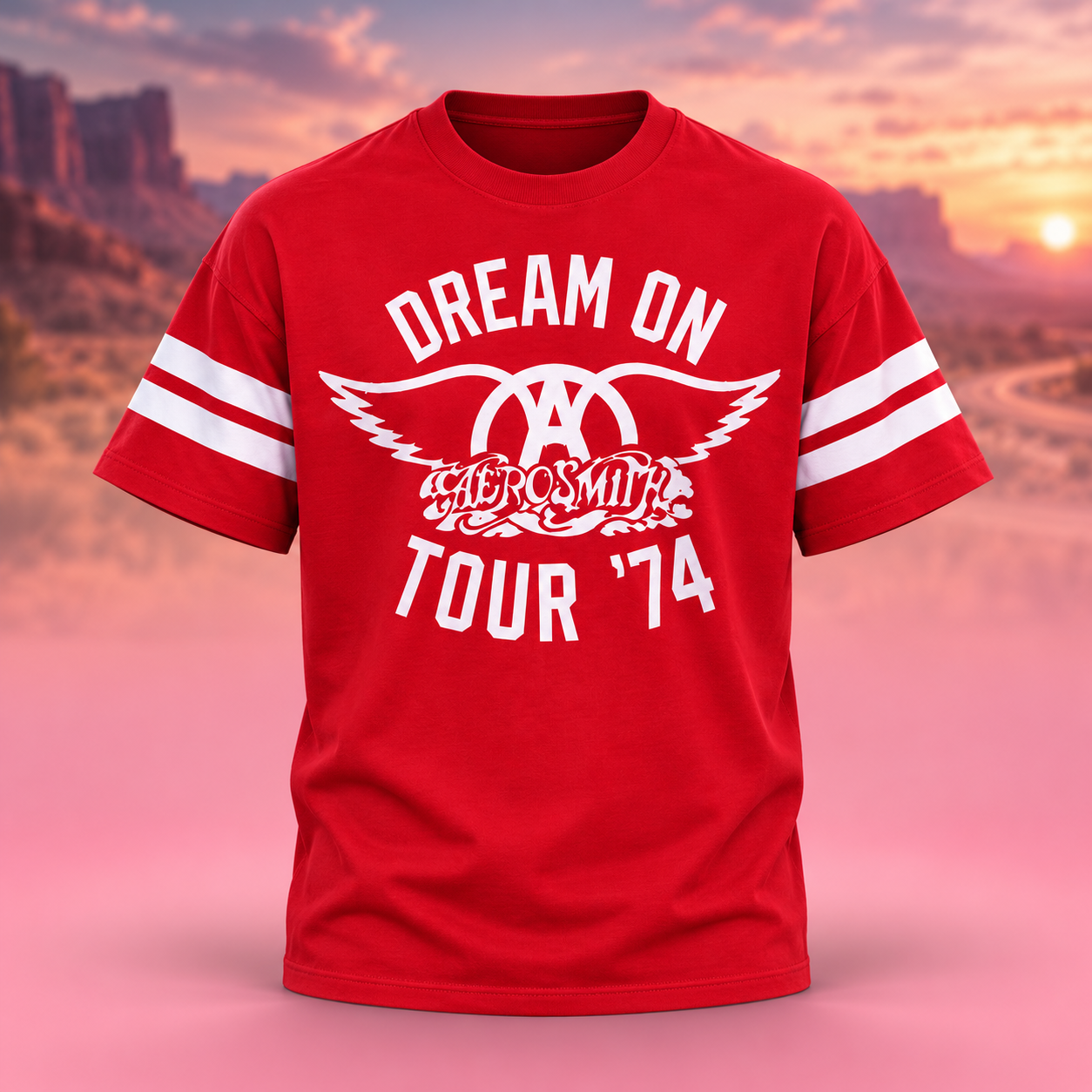 Aerosmith California Dream On Hollywood Bowl 2026 Merch Oct 29 Nov 1 2026 Vintage Tour 74 Red TShirt