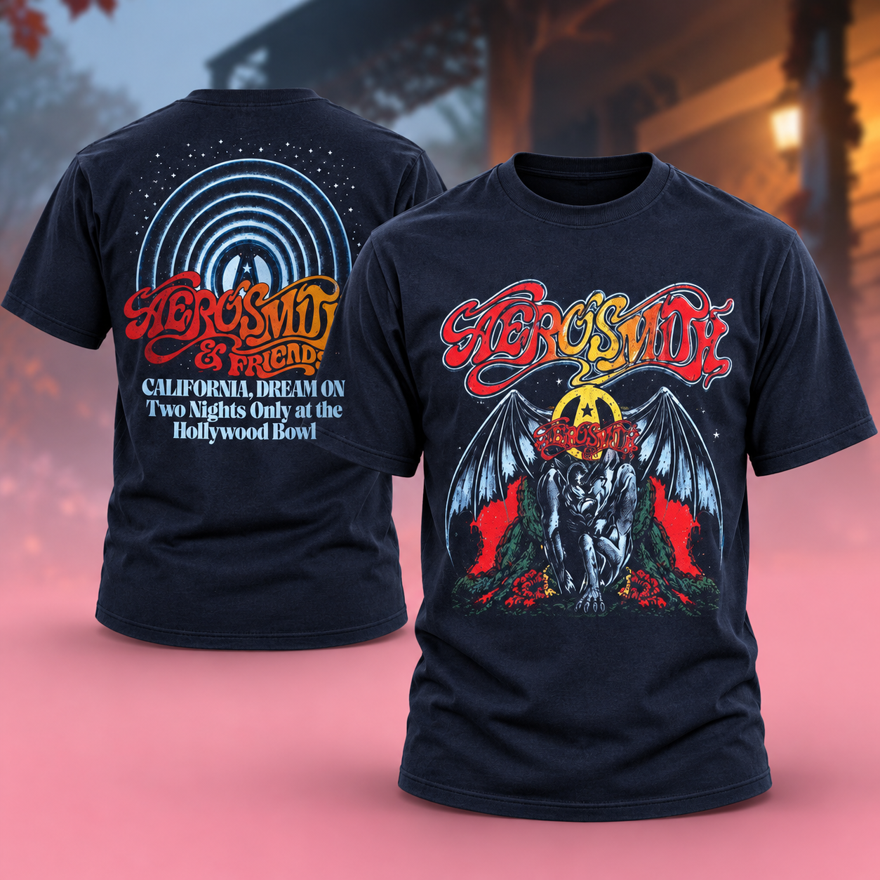 Aerosmith Merch Two Night Only At The Hollywood Bowl In Los Angeles CA On October 29 And November 1 2026 Gargoyle Two Sided Unisex TShirt