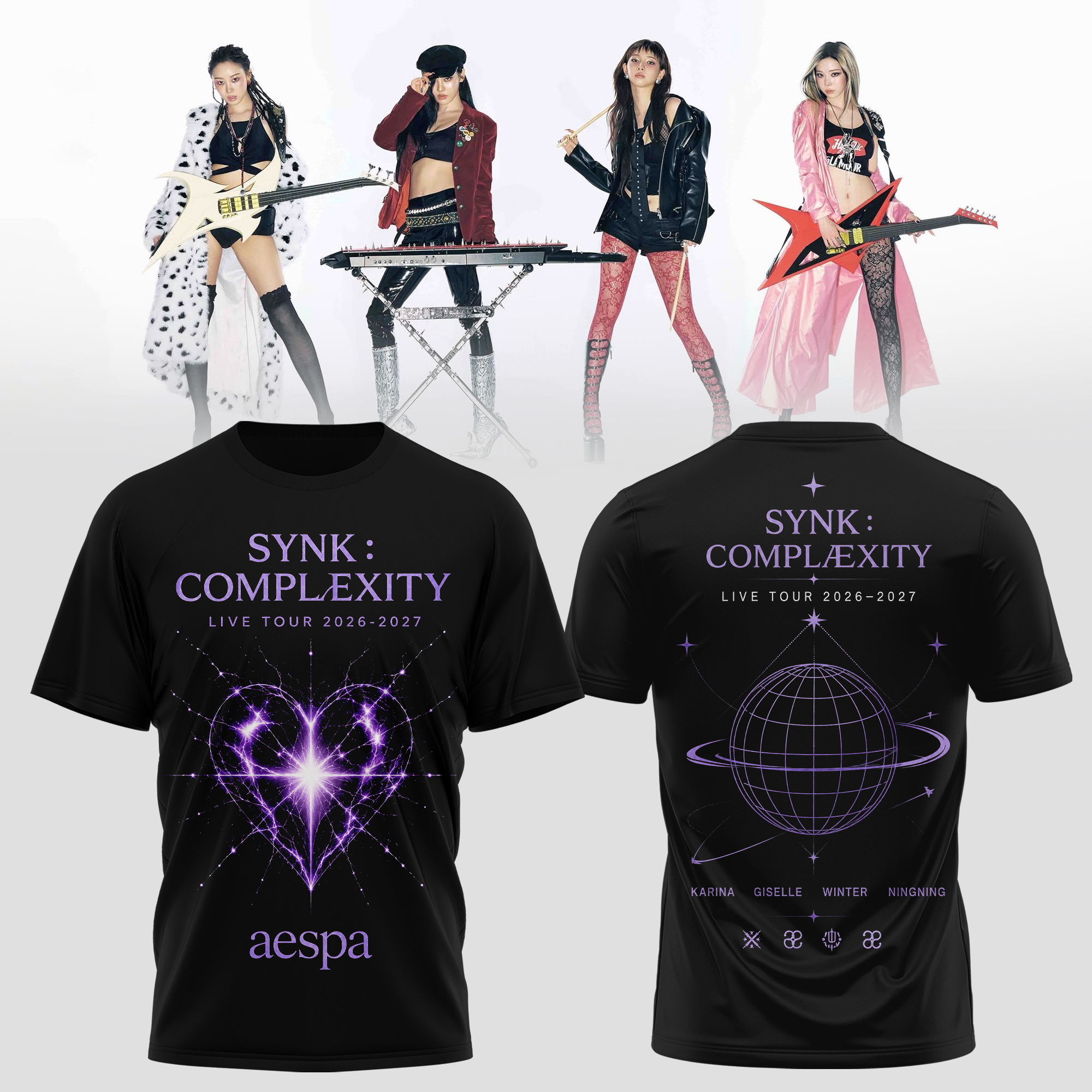 aespa SYNK COMPLÃ†XITY Live Tour Premium Fan Graphic T Shirt