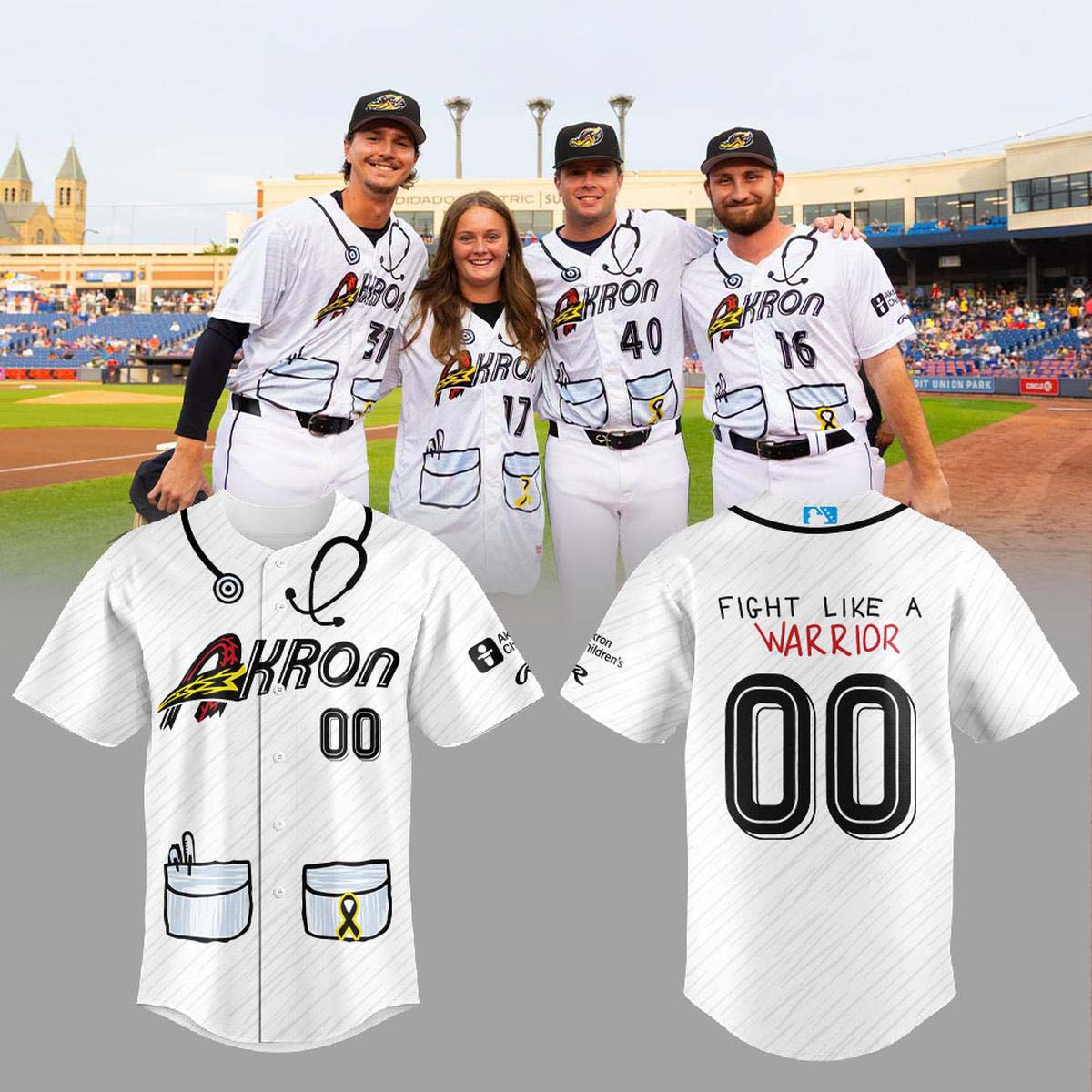 Akron RubberDucks Family Center Commemorative Custom Jersey 1 - Unicasport Akron RubberDucks Family Center Commemorative Custom Jersey
