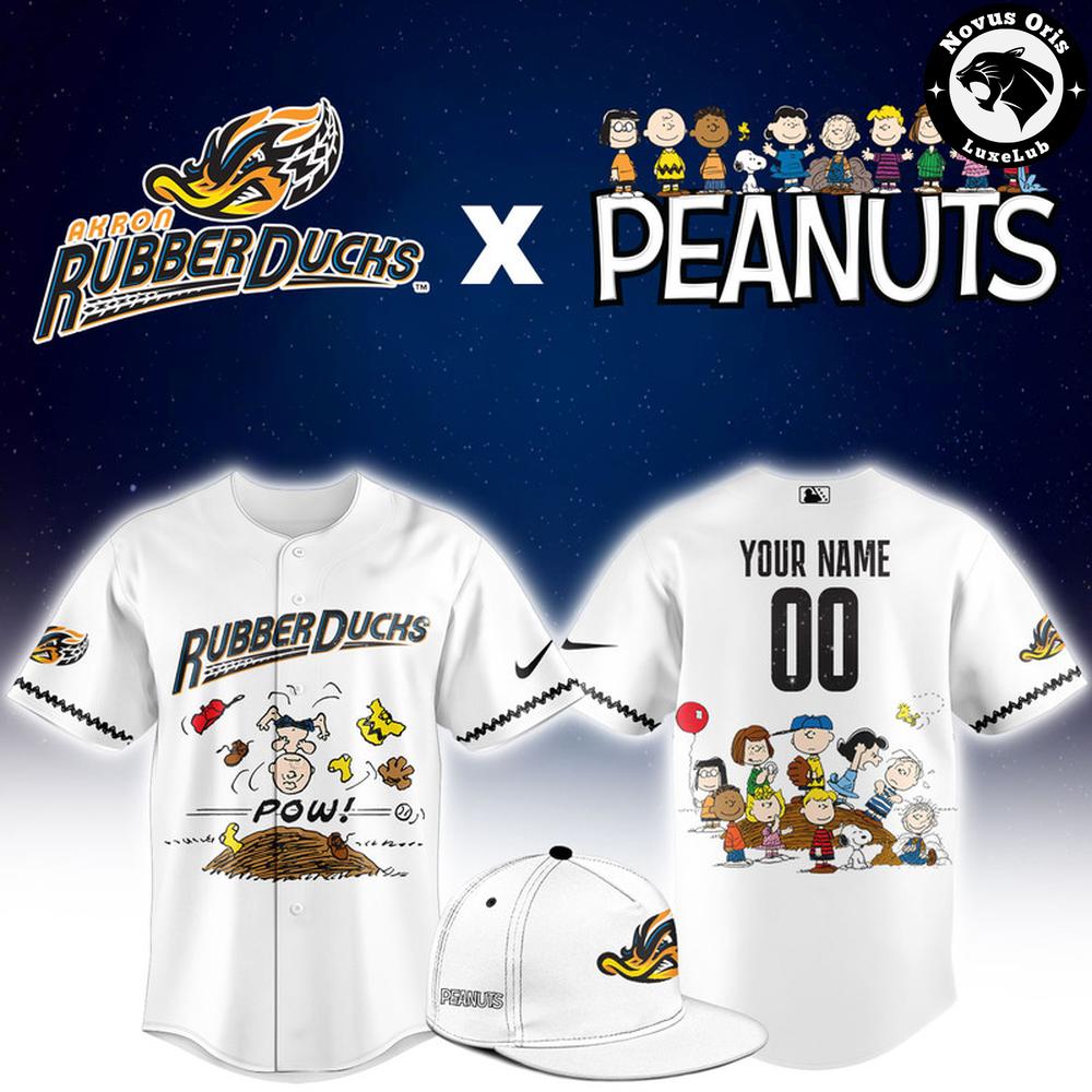 Akron RubberDucks x Peanuts Night Limited Edition Baseball Jersey