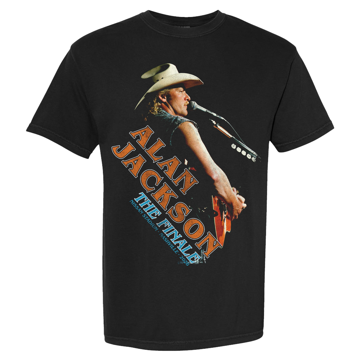 Alan Jackson Microphone Black Graphic T-Shirt