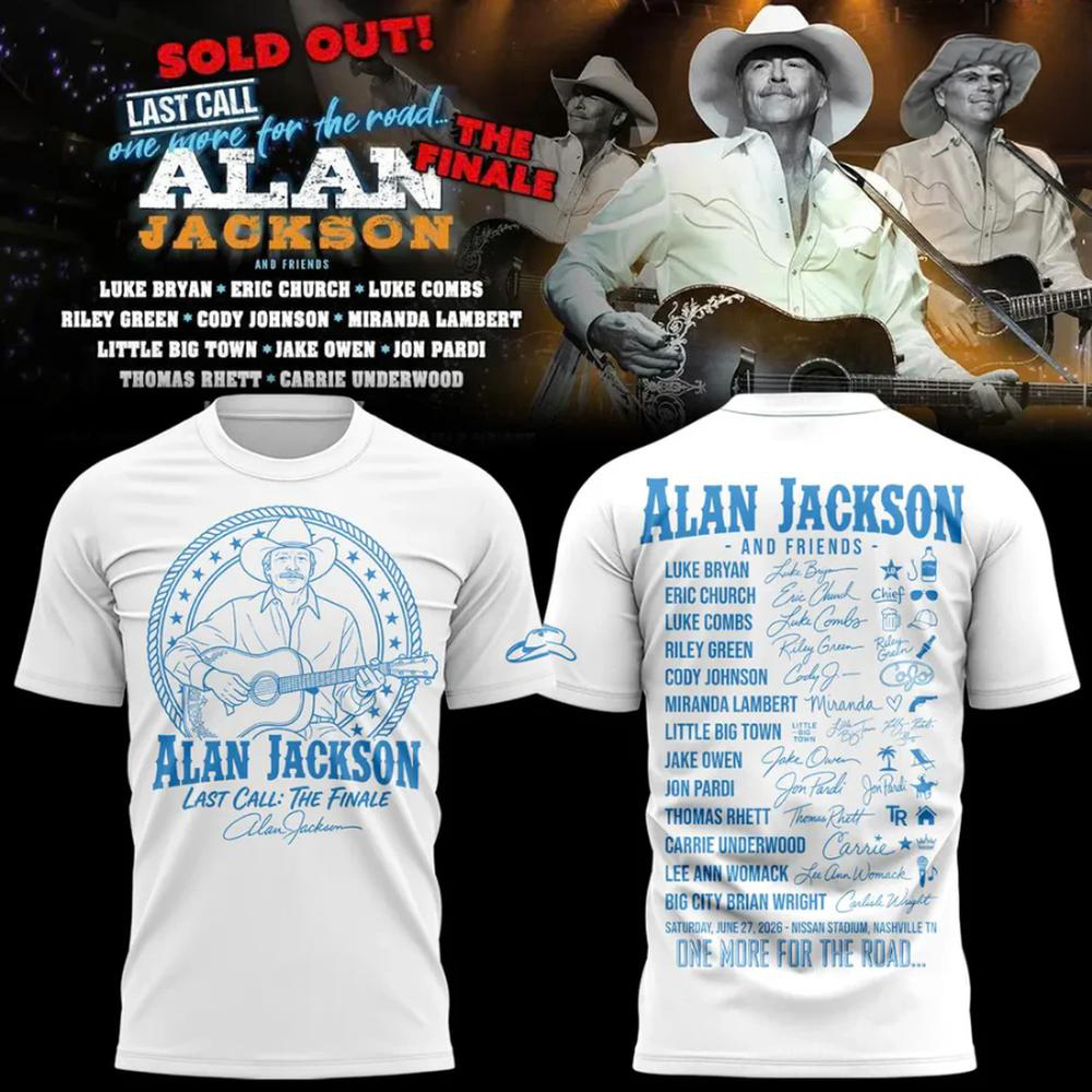 Alan Jackson White Last Call The Finale Tour T Shirt