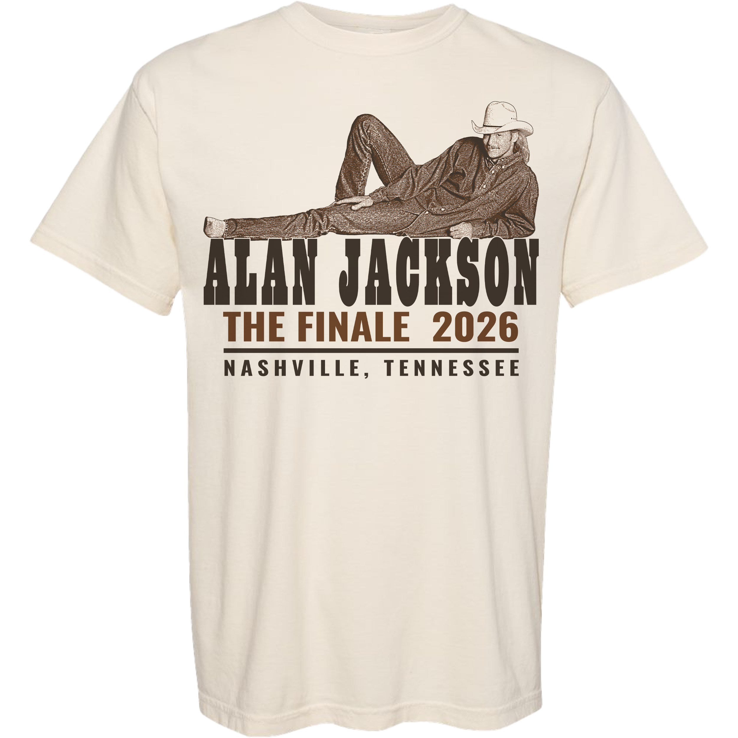 Alan Laying Down Graphic T-Shirt - Sand