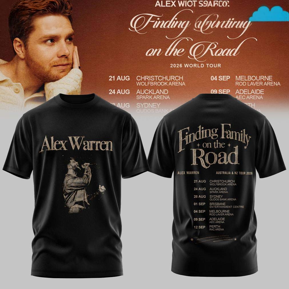 Alex Warren Black AUS NZ 2026 Concert T Shirt