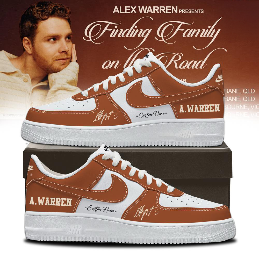 Alex Warren Brown Graphic Music Fan Low Top Sneakers