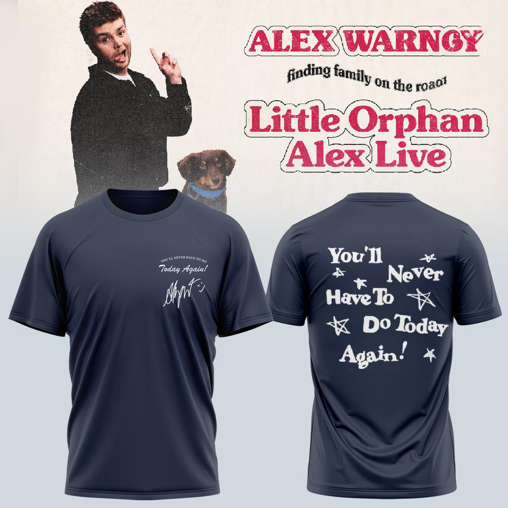 Alex Warren Navy Blue Road Tour Graphic T Shirt