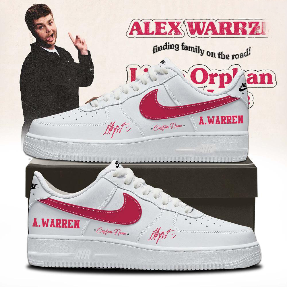 Alex Warren Pink and White Finding Family Sneakers