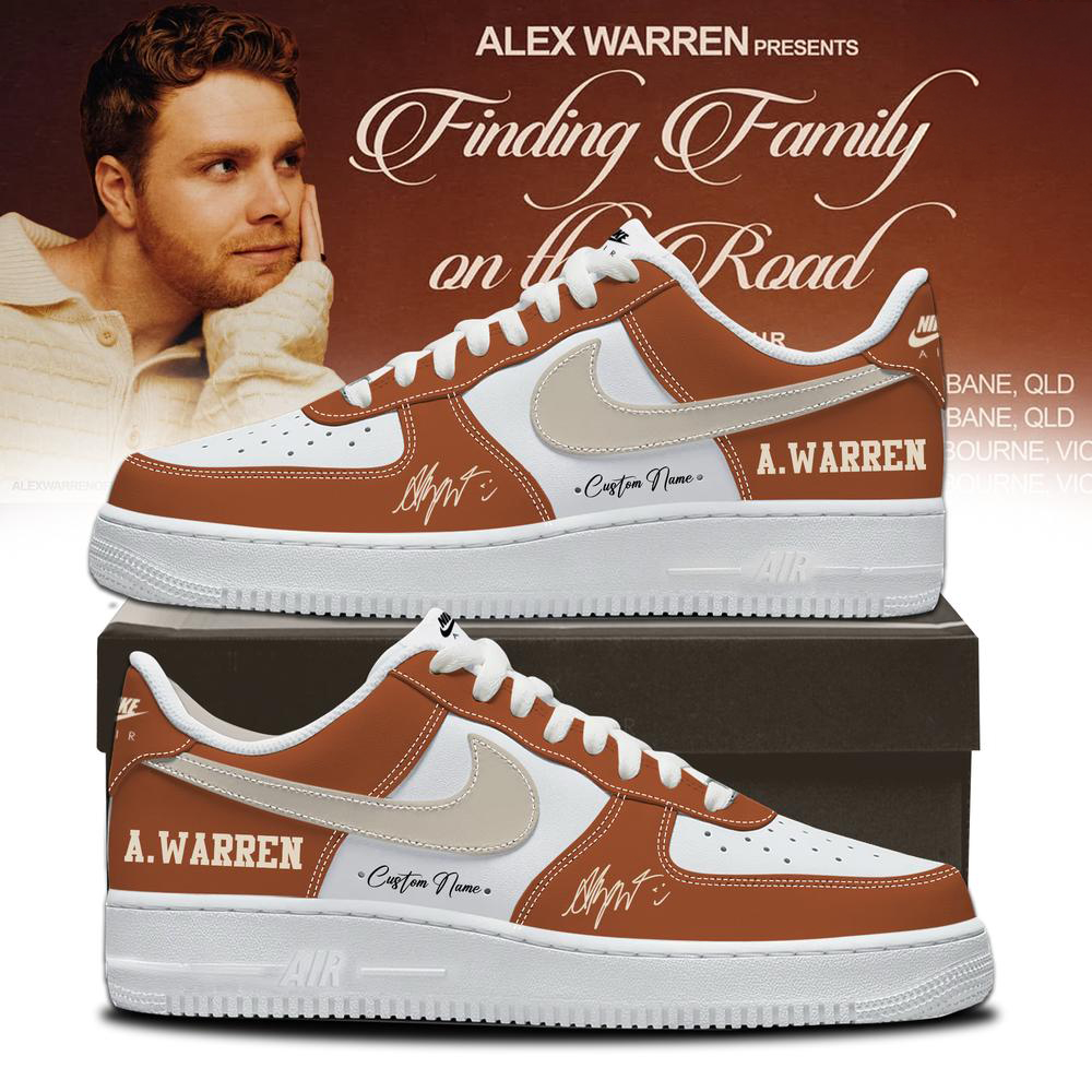 Alex Warren White and Brown Road Tour Sneakers