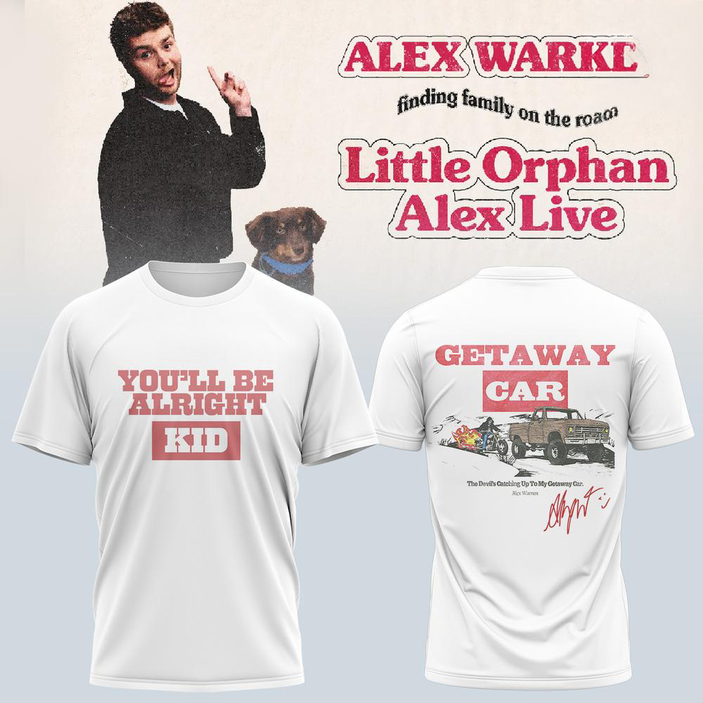 Alex Warren White and Red Concert Graphic T Shirt