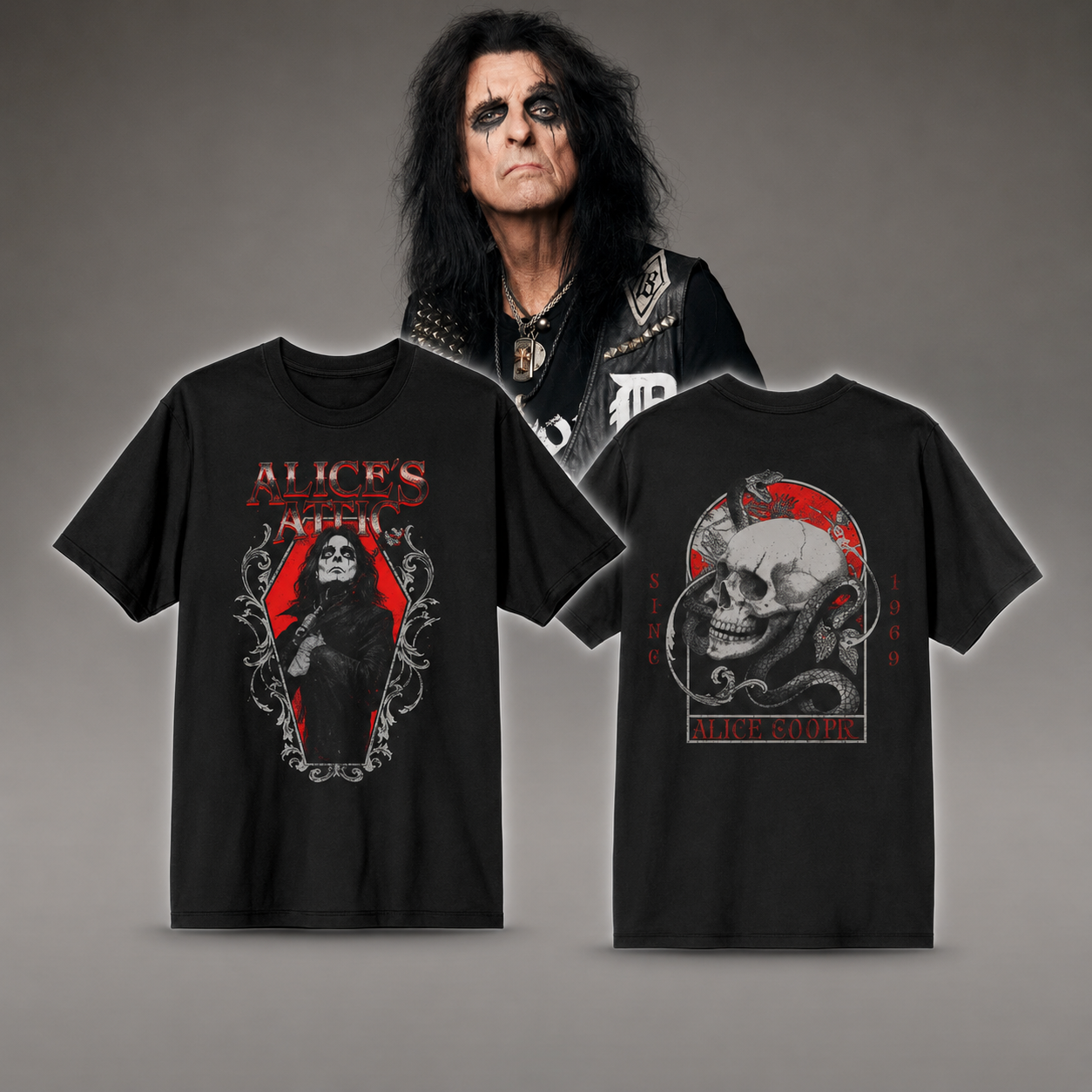 Alice Cooper 2026 tour Skull and Snake T-Shirt for Rock Music Fans