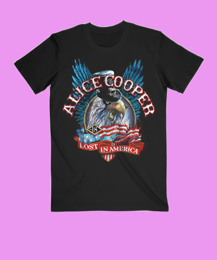 Alice Cooper Tour 2026 Lost in America T-Shirt Rock Fan Gift