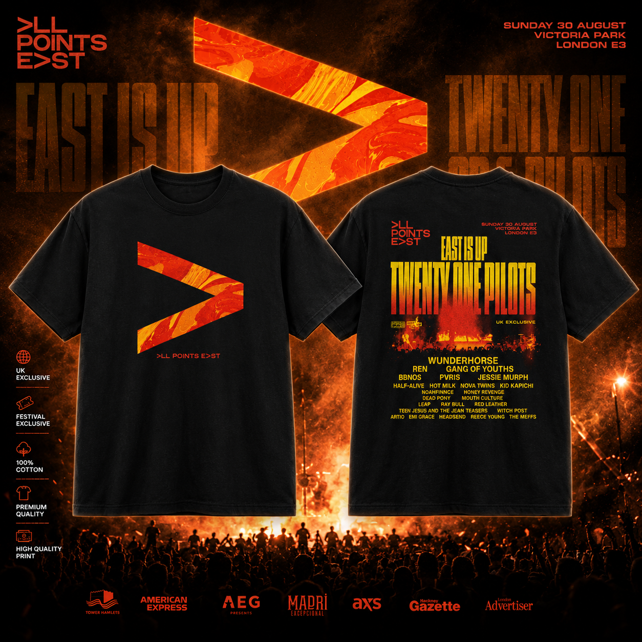 All Points East 2026 Twenty One Pilots Event T-Shirt Merch
