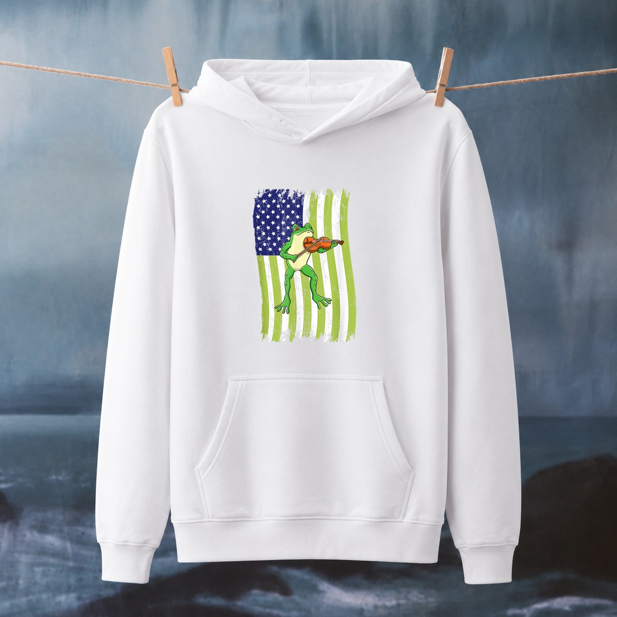american flag frog playing violin hoodie hoodie mockup new 1y3yn - merchtourboutique