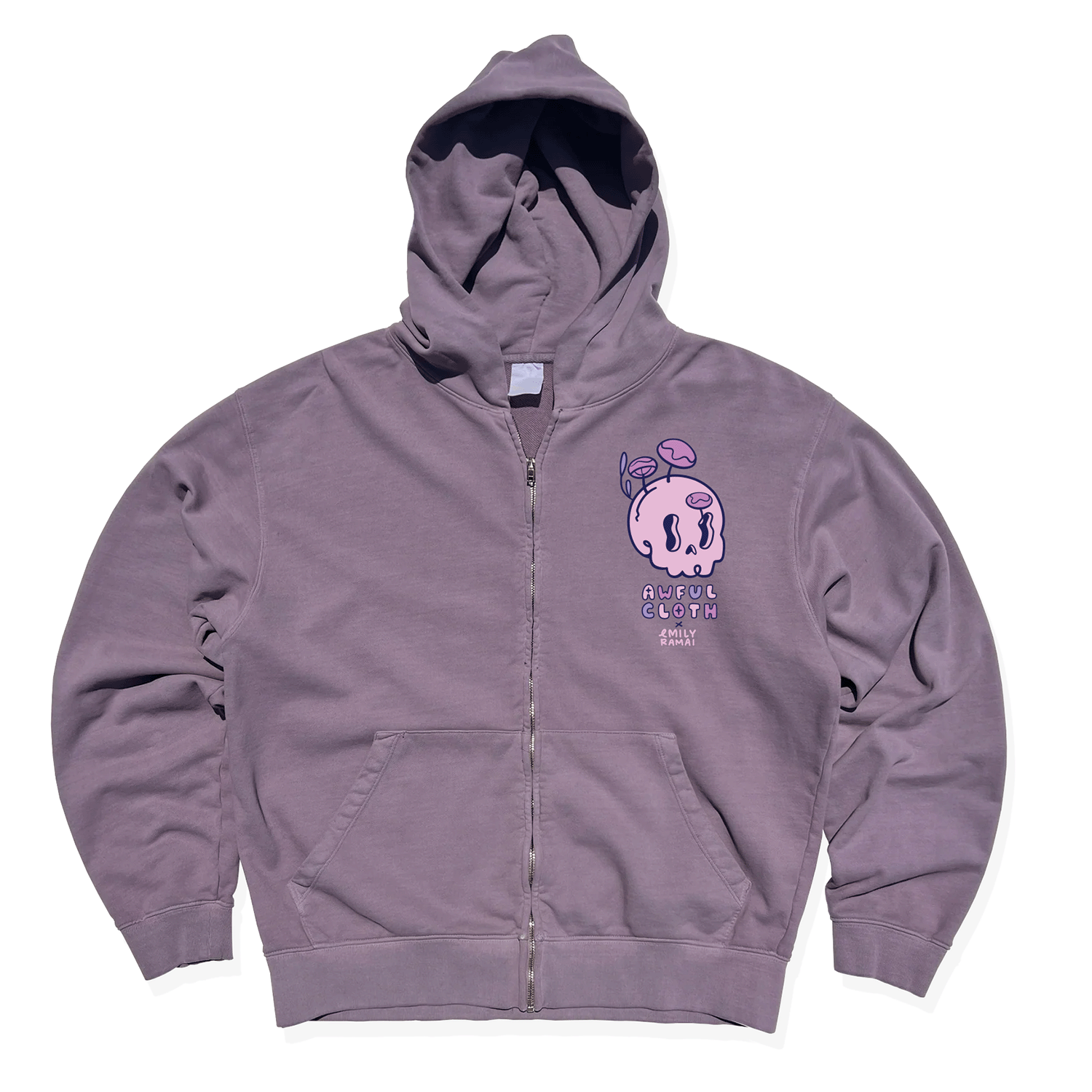 Amethyst Purple Oversized Zip Up Hoodie - Emily Ramai Kim Edition