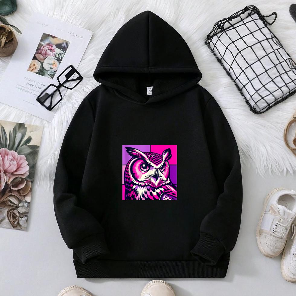 Ancient Hellenic Owl Vibrant Bird Nerd Boho Nature Hoodie