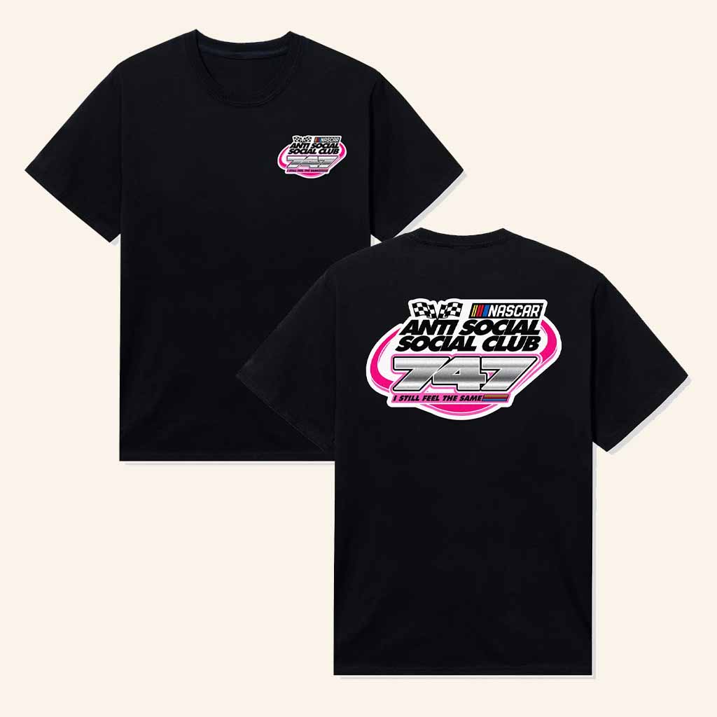 Anti Social Social Club Merch ASSC X Nascar 747 Black T-Shirt Gifts For Boyfriend