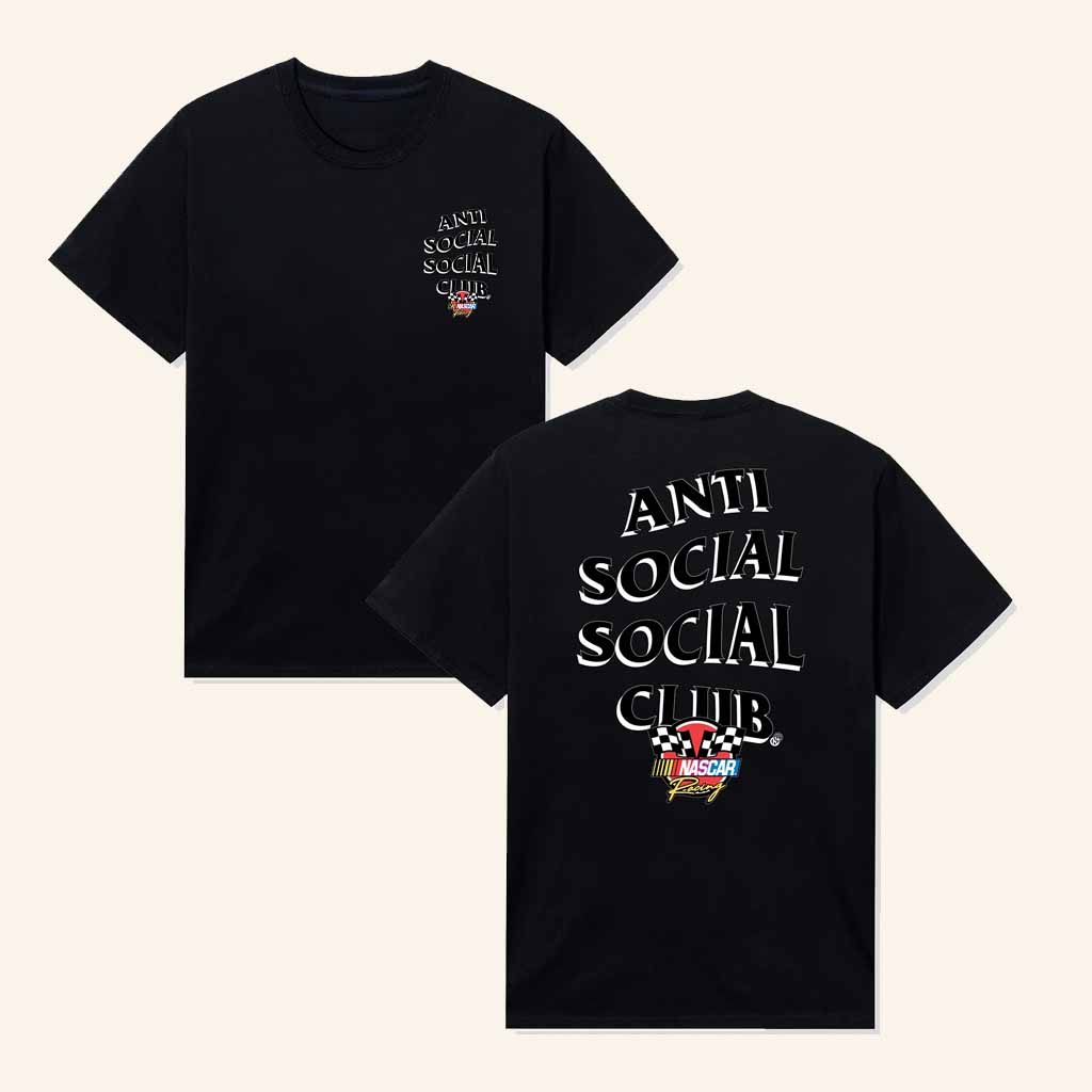 Anti Social Social Club Merch ASSC X Nascar Racing Black T-Shirt Gifts For Men