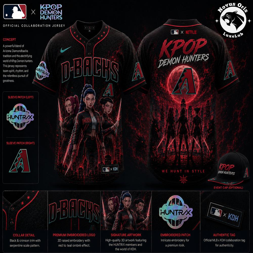 Arizona Diamondbacks MLB x KPop Demon Hunters Night Edition Jersey 1 - Unicasport Arizona Diamondbacks MLB x KPop Demon Hunters Night Edition Jersey