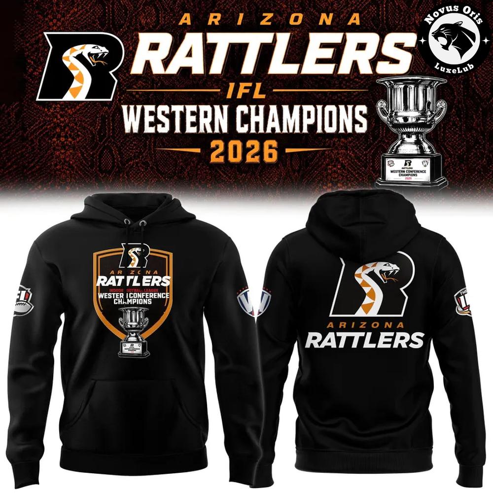 Arizona Rattlers 2026 IFL Western Conference Champions Hoodie 1 - Unicasport Arizona Rattlers 2026 IFL Western Conference Champions Hoodie