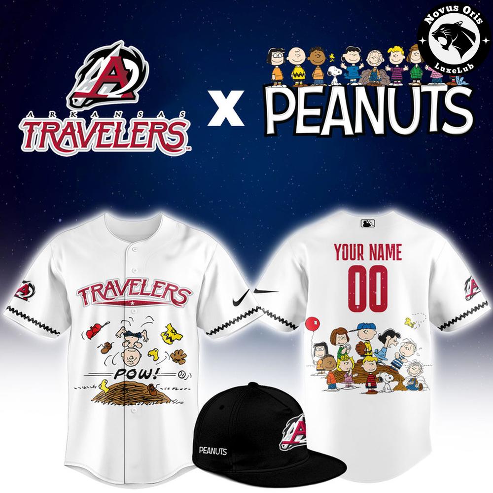 Arkansas Travelers x Peanuts Night Limited Edition Baseball Jersey