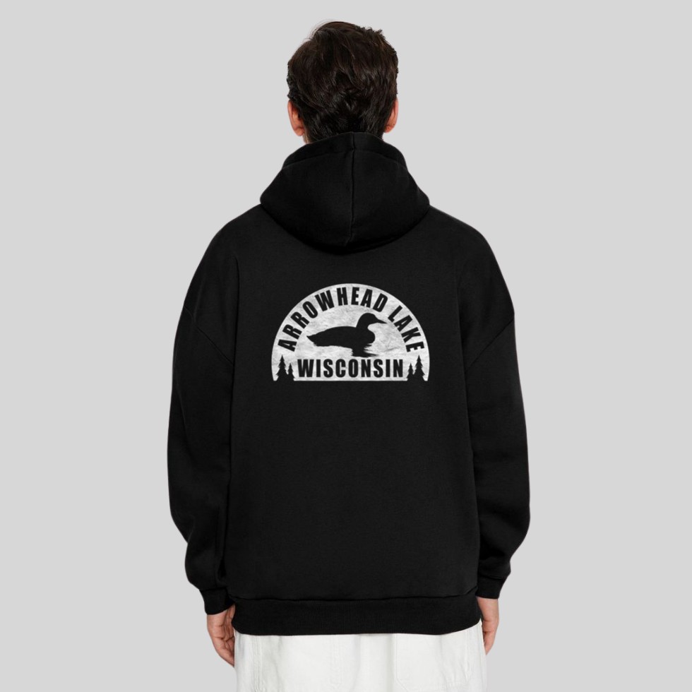 Arrowhead Lake Northern Wisconsin Loon Hoodie - Image 6