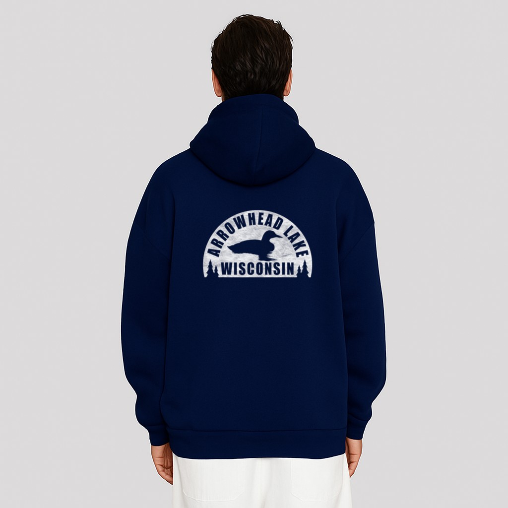 Arrowhead Lake Northern Wisconsin Loon Hoodie - Image 10