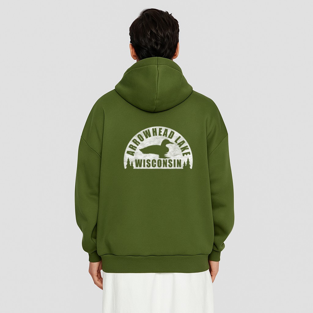 Arrowhead Lake Northern Wisconsin Loon Hoodie - Image 12