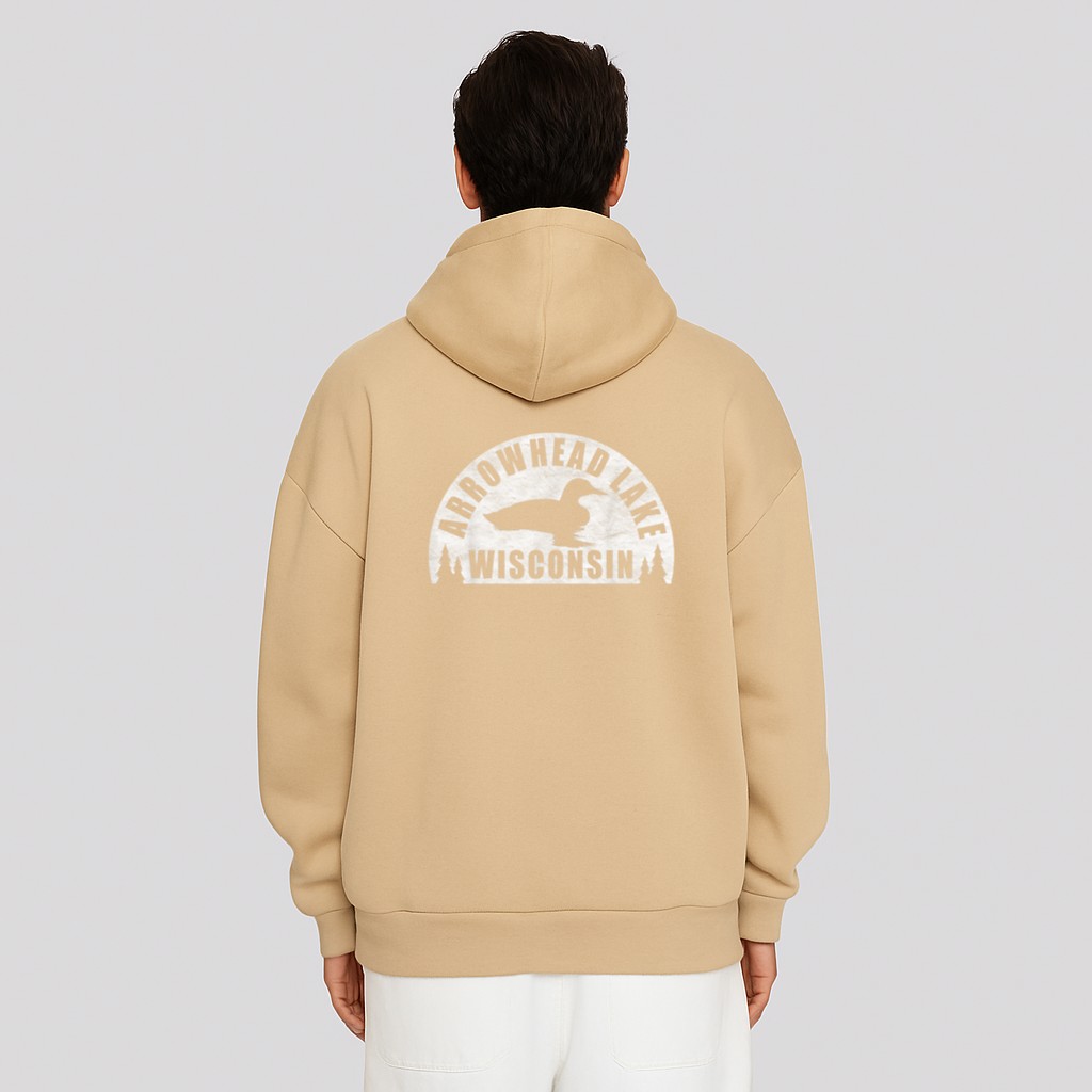 Arrowhead Lake Northern Wisconsin Loon Hoodie - Image 4