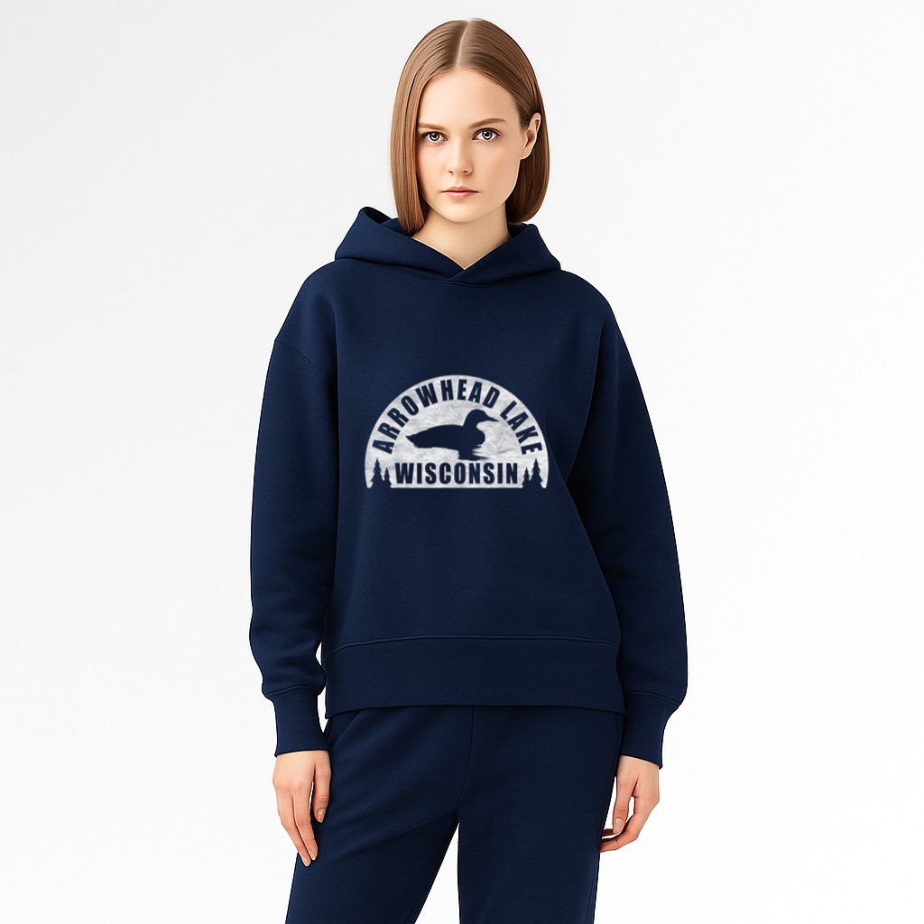 Arrowhead Lake Northern Wisconsin Loon Hoodie - Image 11