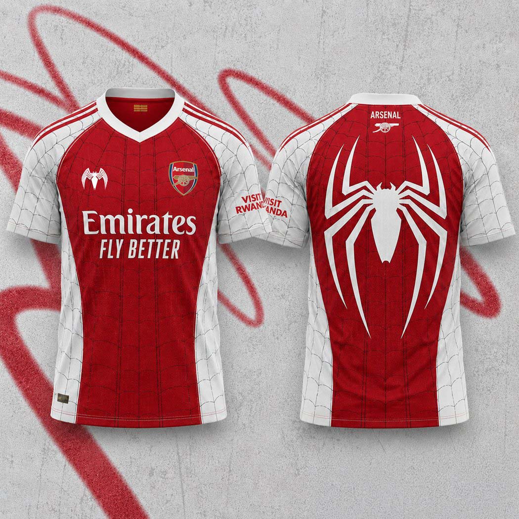 Arsenal x SpiderMan Special Football Jersey 1 - Unicasport Arsenal x SpiderMan Special Football Jersey