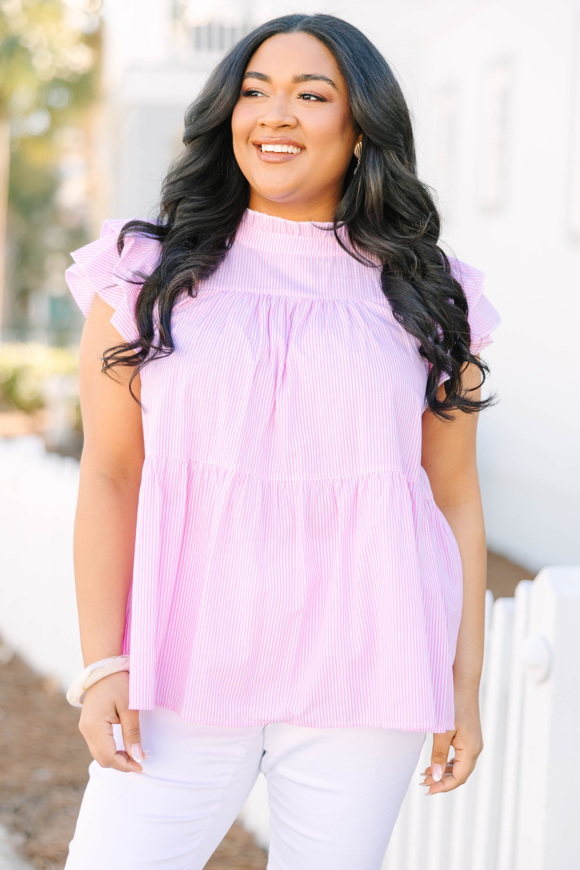 As Of Right Now Top, Pink Stripe