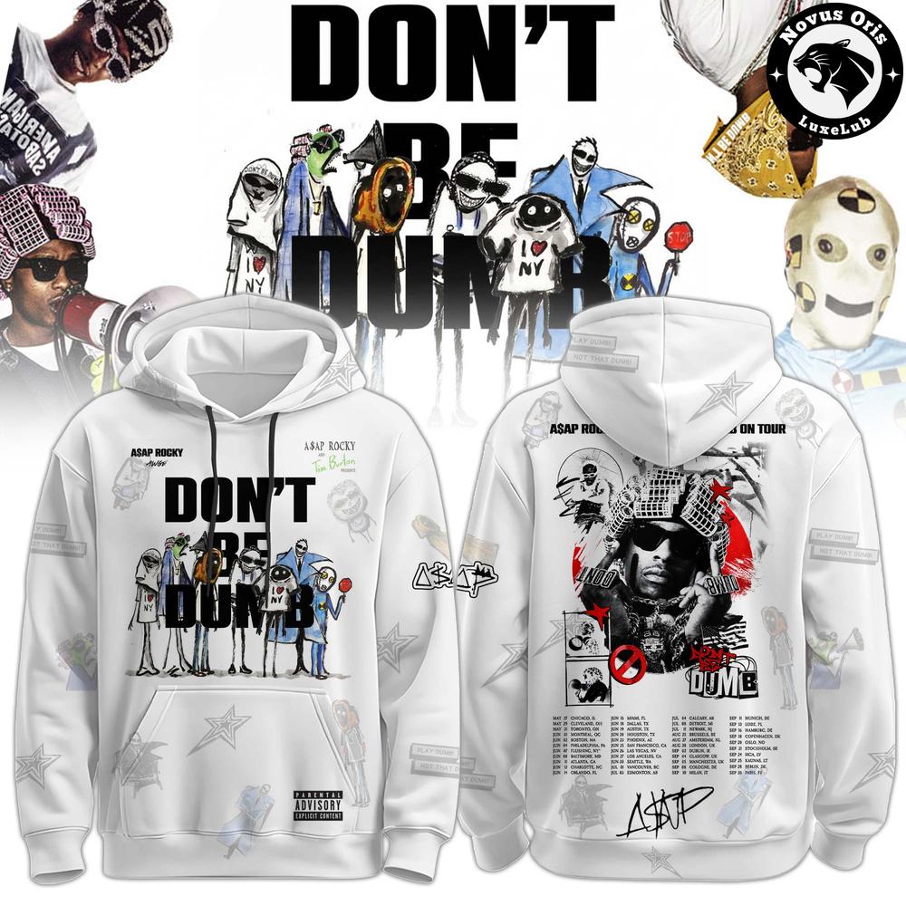 ASAP Rocky Dont Be Dumb Tour Tim Burton Collab Hip Hop Hoodie