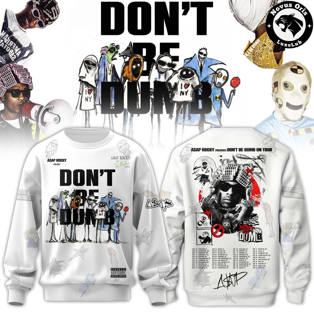 ASAP Rocky Dont Be Dumb Tour Tim Burton Collab Hip Hop Sweatshirt 1 - Unicasport ASAP Rocky Dont Be Dumb Tour Tim Burton Collab Hip Hop Sweatshirt