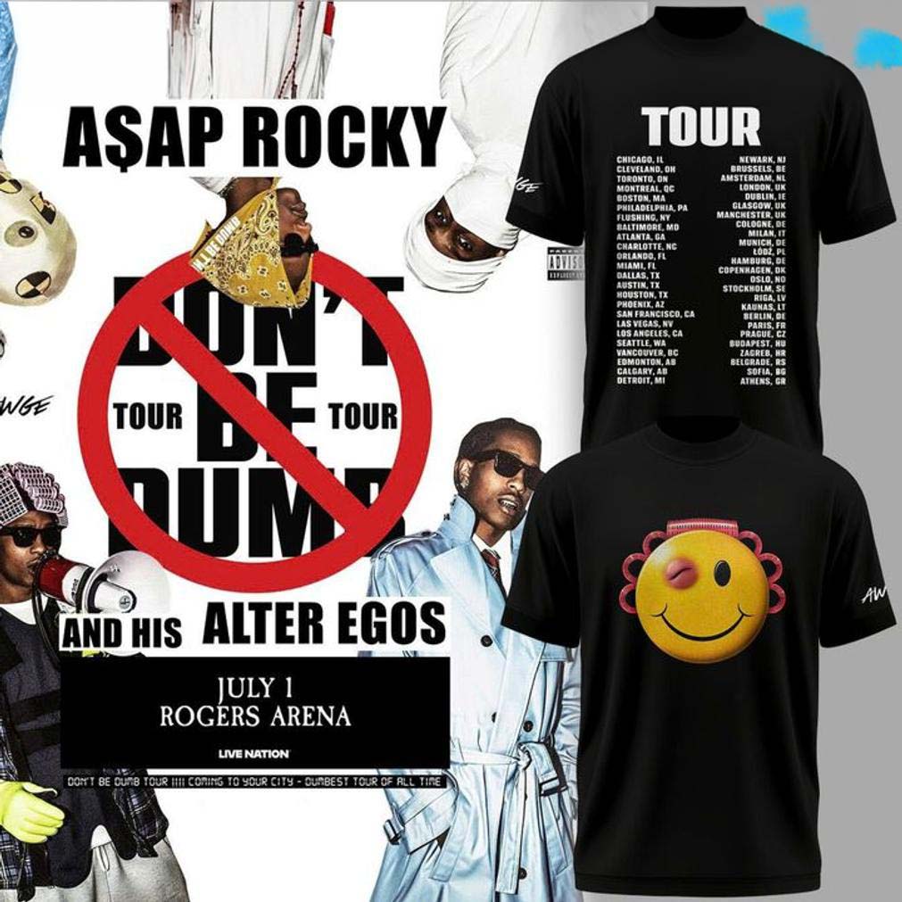 ASAP Rocky DONT BE DUMB WORLD TOUR 2026 Black Edition Tee