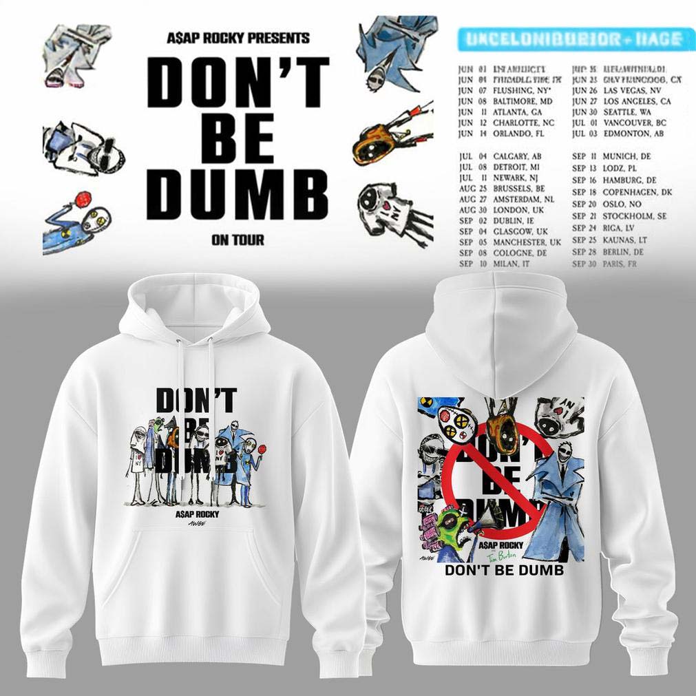 ASAP Rocky Dont Be Dumb World Tour White Hoodie