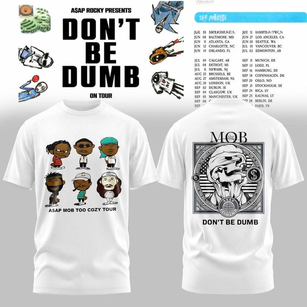 ASAP Rocky DONT BE DUMB WORLD TOUR 2026 White Tee