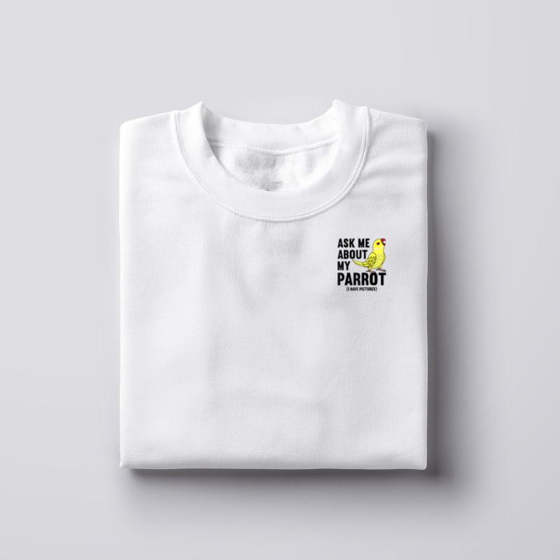 Ask Me About My Parrot I Yellow Indian Ringneck Raglan T-Shirt