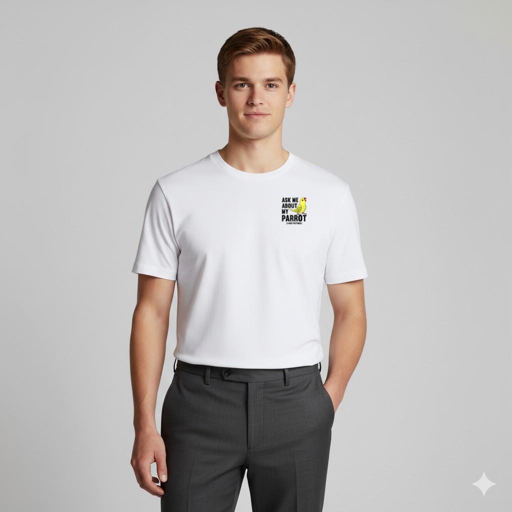 Ask Me About My Parrot I Yellow Indian Ringneck Raglan T-Shirt - Image 3