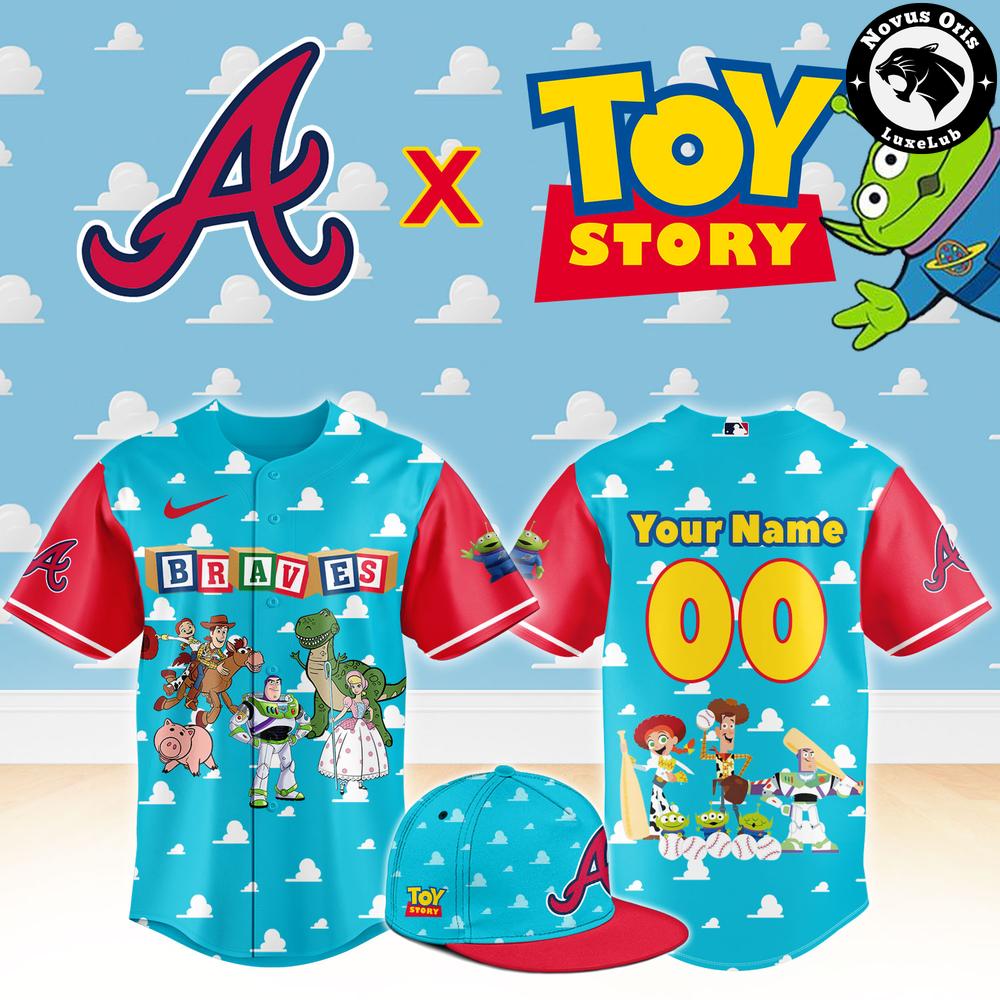 Atlanta Braves x Toy Story Night Woody Buzz Lightyear Custom Baseball Jersey 1 - Unicasport Atlanta Braves x Toy Story Night Woody Buzz Lightyear Custom Baseball Jersey