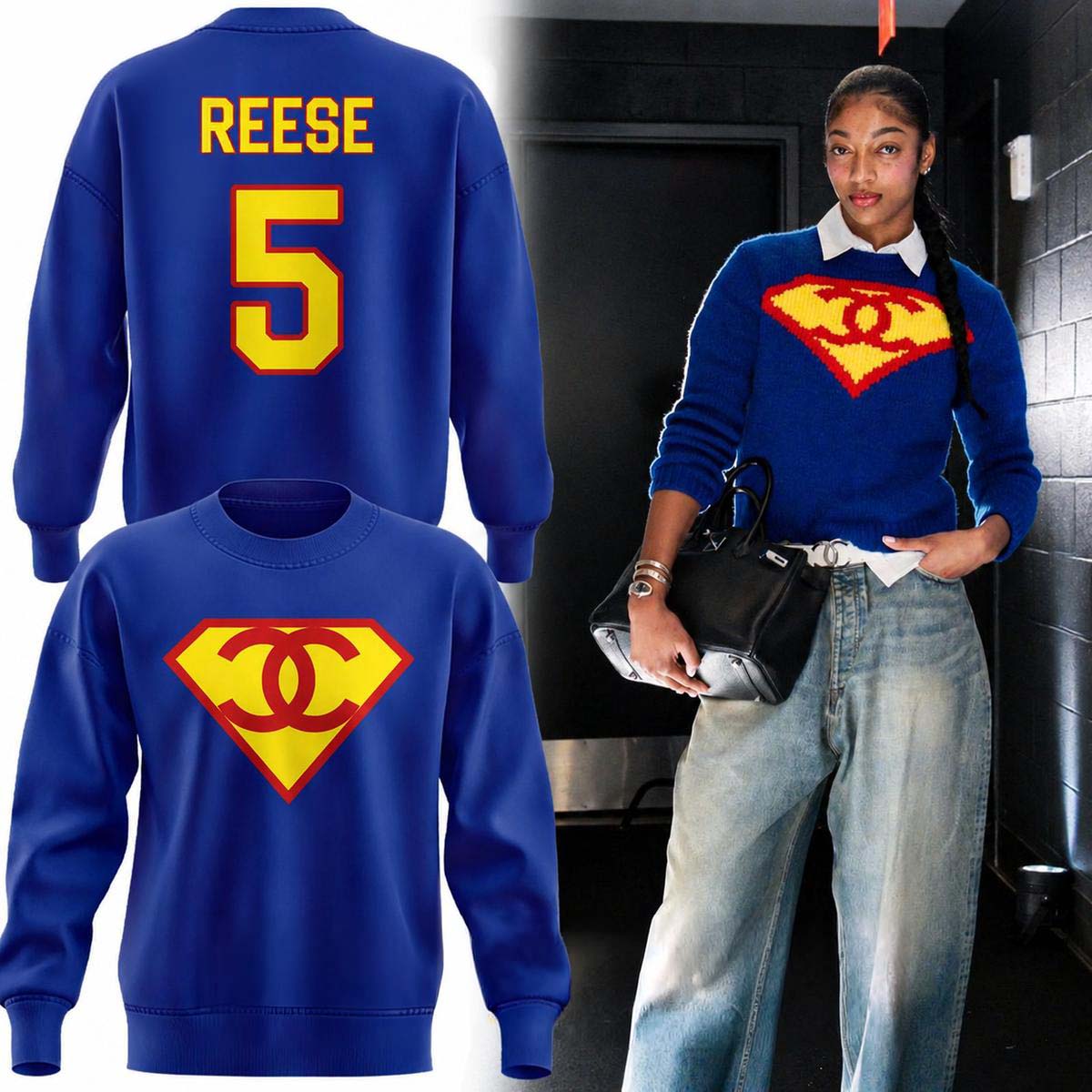Angel Reese Atlanta Dream No. 5 Supergirl Graphic Sweatshirt - Best Gift for Fans