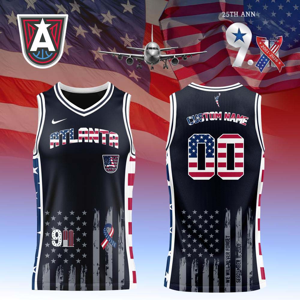 Atlanta Dream 9/11 25th Anniversary Custom Name 00 Basketball Jersey Tribute Collection 1 - Unicasport Atlanta Dream 9/11 25th Anniversary Custom Name 00 Basketball Jersey Tribute Collection