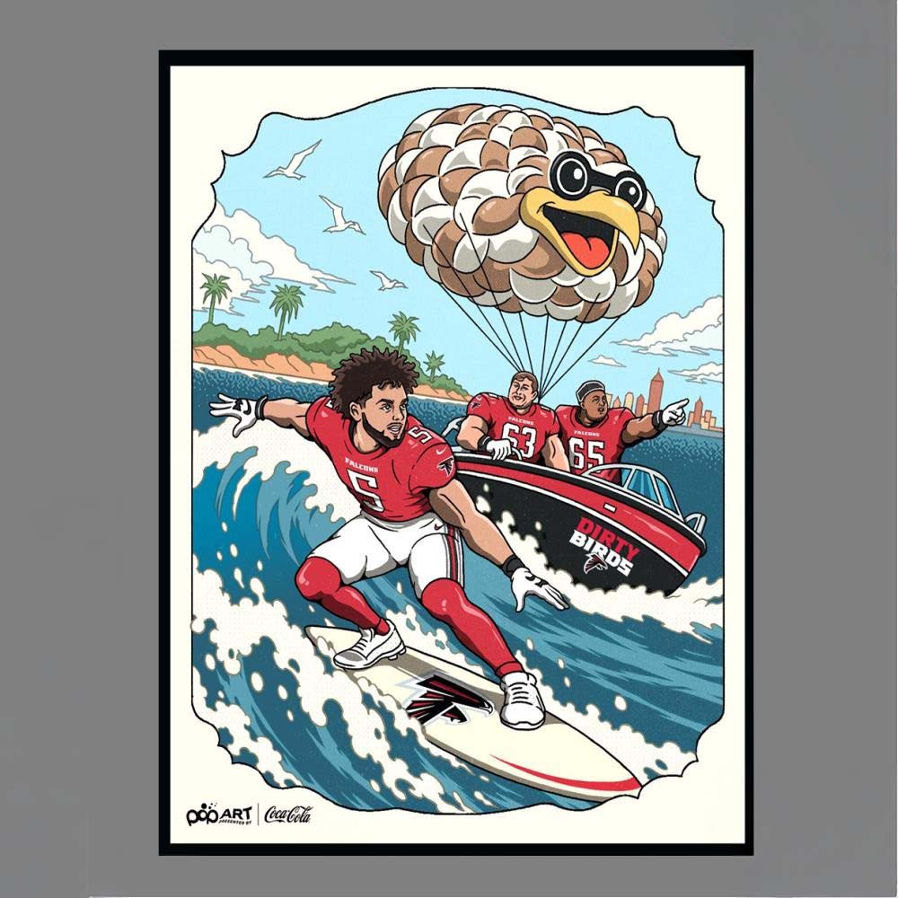 Atlanta Falcons Dirty Birds Pop Art Presented By CocaCola NFL Football Art Print Poster