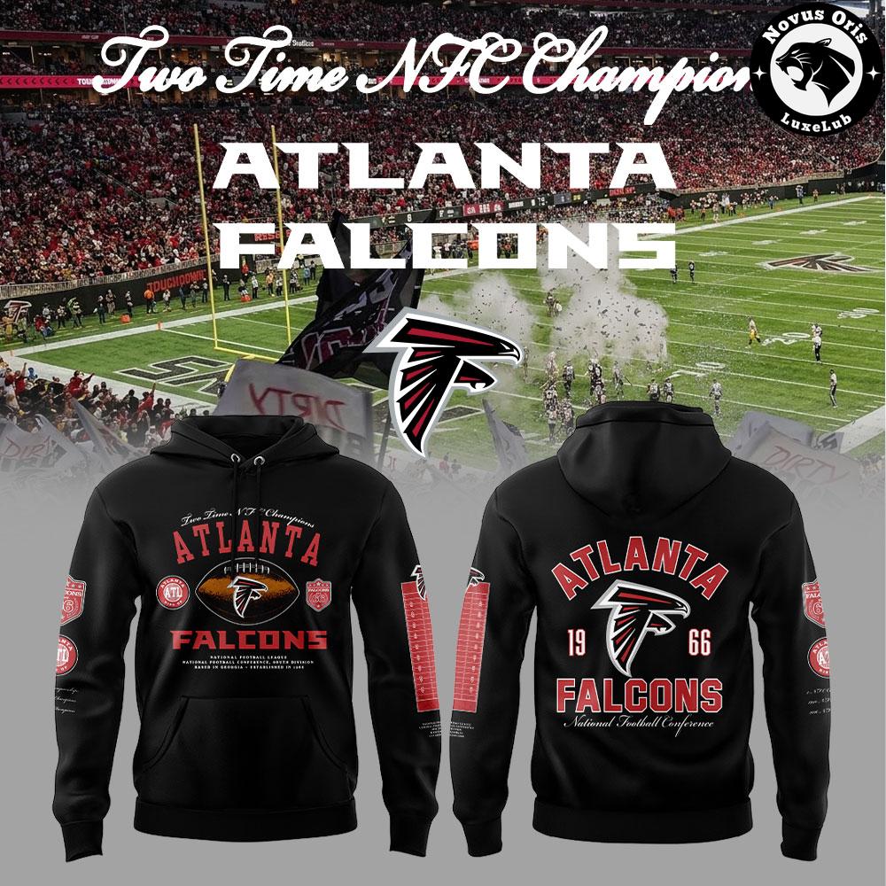 Atlanta Falcons Two Time NFC Champions Pullover Hoodie 1 - Unicasport Atlanta Falcons Two Time NFC Champions Pullover Hoodie
