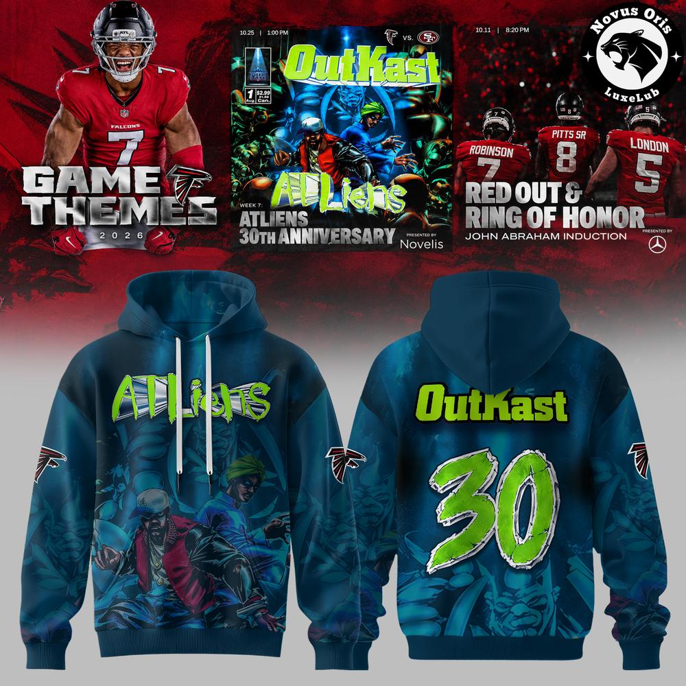 Atlanta Falcons x OutKast ATLiens 30th Anniversary 2026 Hoodie 1 - Unicasport Atlanta Falcons x OutKast ATLiens 30th Anniversary 2026 Hoodie