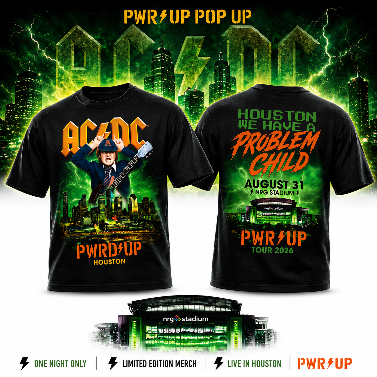 Aug 31 2026 AC DC Houston, Texas Shirt Merch
